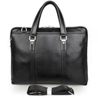Pi-Mart men's leather briefcase featuring a gentleman style, designed for business use with a stable, atmospheric handbag appearance.