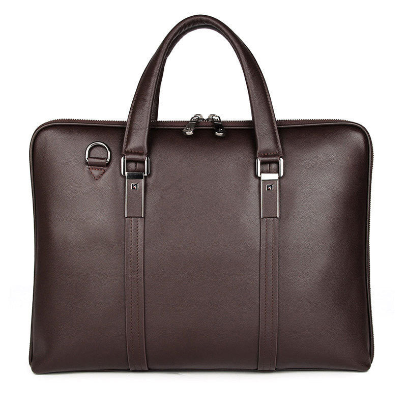 Pi-Mart gentleman style leather men's briefcase with sturdy design, suitable for business and professional use.