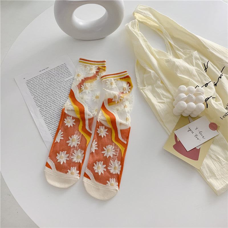 Retro Personality Breathable Glass Silk Bright Color SocksDiscover the perfect combination of style and comfort with Retro Personality Breathable Glass Silk Socks! Suitable for all seasons, these socks offer breathable, sweChildren socksPlush Fashions ShopPlush Fashion Shop