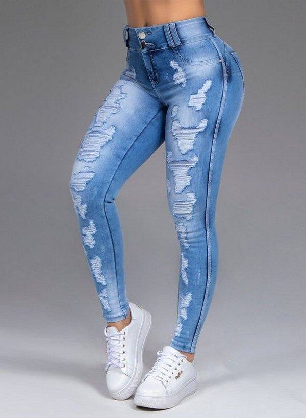 Hot Sale Ladies Jeans Ripped Holes Show Thin Stretch Jeans Trousers WoLooking for stylish and comfortable jeans? Look no further than our Hot Sale Ladies Jeans! Made with high-quality denim fabric, these straight pants feature ripped hJeansPlush Fashions ShopPlush Fashion Shop