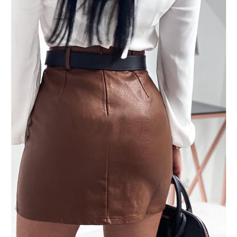 Elegant Fashion Rivets PU Leather Skirts WomenElevate your style with our Elegant Fashion Rivets PU Leather Skirts for women! Available in black and brown, this sleek skirt is perfect for any occasion. Made withSkirtsPlush Fashions ShopPlush Fashion Shop