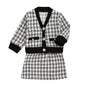 Black long-sleeved temperament two-piece suit skirt plaid children's cExperience sophistication and comfort with our black, long-sleeved two-piece suit skirt for middle and small children. Made with high-quality cotton fabric, this suiBaby clothsPlush Fashions ShopPlush Fashion ShopBlack long-sleeved temperament