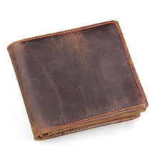  Men's luxury leather wallet with zipper and compartments.