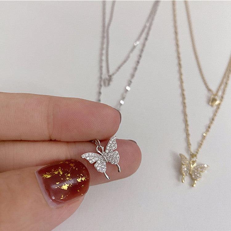 Fashion Jewelry Elegant Silver Color Shiny Butterfly Necklaces Ladies Introducing the stunning "Fashion Jewelry Elegant Silver Color Shiny Butterfly Necklaces" from Plush Fashions Shop Vintage Summer Spice. This exquisite double layer NecklacePlush Fashions ShopPlush Fashion Shop