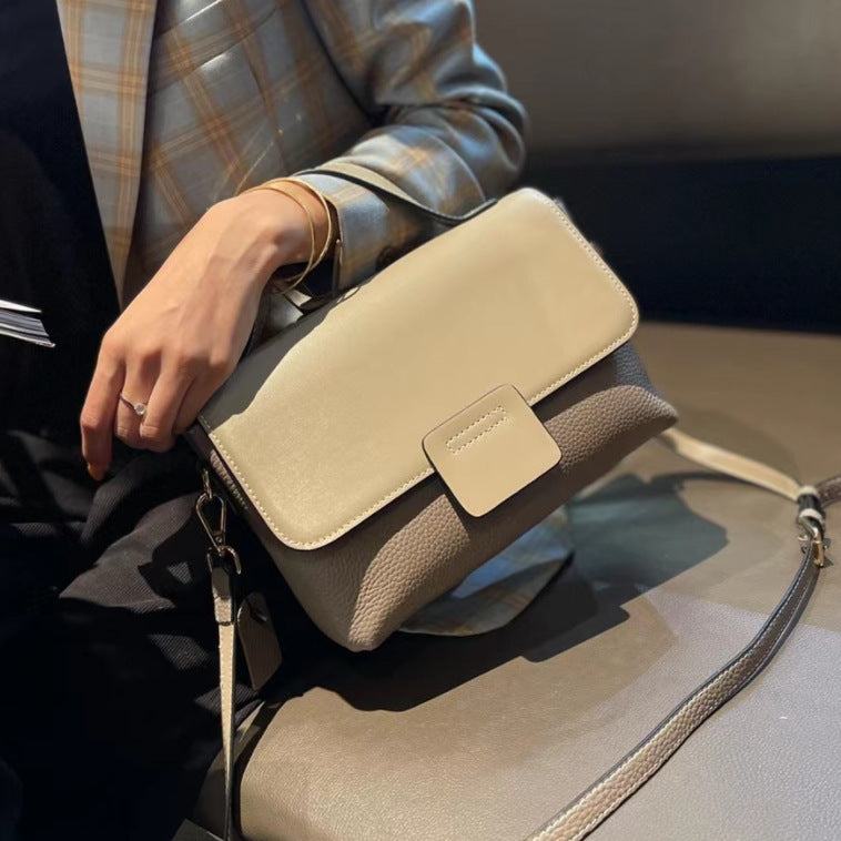 Leather Handbags New Style Single-shoulder Messenger BagThis leather handbag is a must-have for any fashion-forward individual. Made with high-quality leather, it exudes a retro vibe with its belt decoration and car stitcHandbagsPlush Fashions ShopPlush Fashion Shop