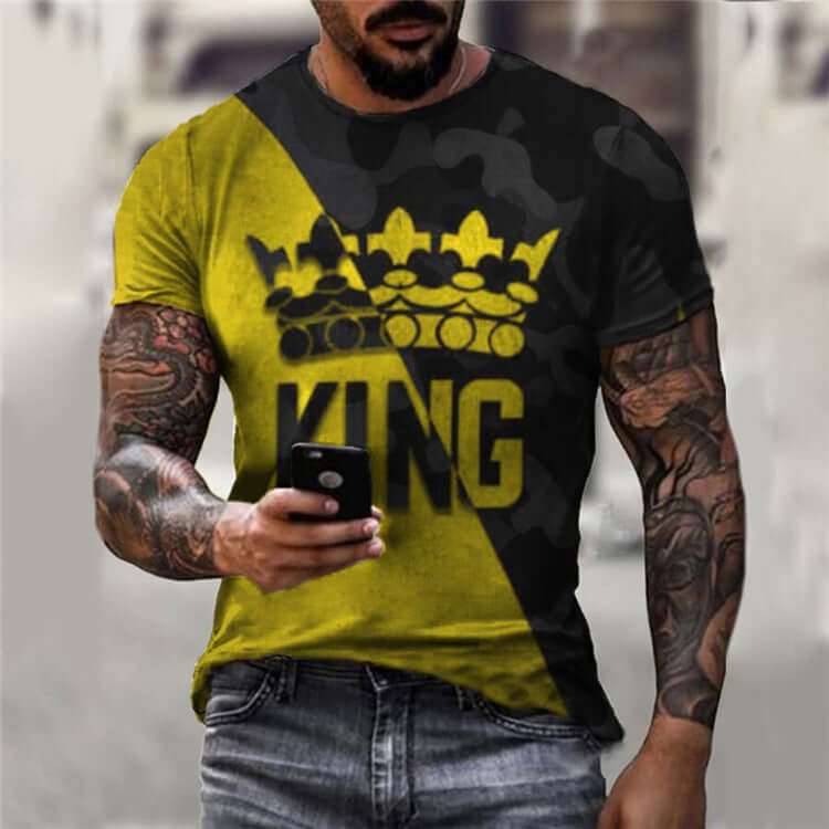 Loose Casual Fashion Round Neck FashionPrepare to make a statement with our Loose Casual Fashion Round Neck Fashion. Made with high-quality polyester fiber, this basic public style features a trendy KING TshirtsPlush Fashions ShopPlush Fashion Shop