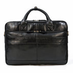 Vintage men's briefcase by Pi-Mart, made of genuine Crazy Horse leather, featuring a classic business commuter design.