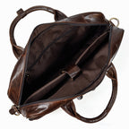 Vintage Pi-Mart men's briefcase made of genuine Crazy Horse leather, featuring a classic business commuter design.