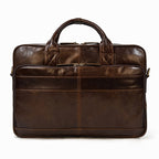 Vintage Pi-Mart men's briefcase made of genuine Crazy Horse leather, featuring a classic business commuter design.