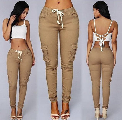 Women's multi-bag casual pantsElevate your style with our Women's multi-bag casual pants! Made of high-quality cotton, these fitted trousers feature a comfortable middle-waisted design and a stylPantsPlush Fashions ShopPlush Fashion Shop