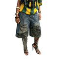 Urban Edge Camo Patchwork Denim Two-Piece Set
