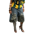 Urban Edge Camo Patchwork Denim Two-Piece Set