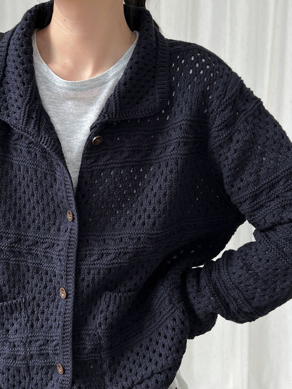 Vintage Crochet Hollow Knit Cardigan Plush Fashion Hub