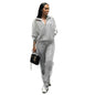 European and American women's casual coat trousers suit in black and silver with sequin detailing.