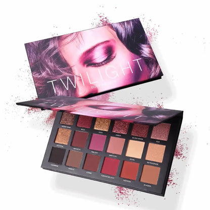 Twilight-themed eye shadow makeup palette featuring 18 matte eyeshadow powder shades