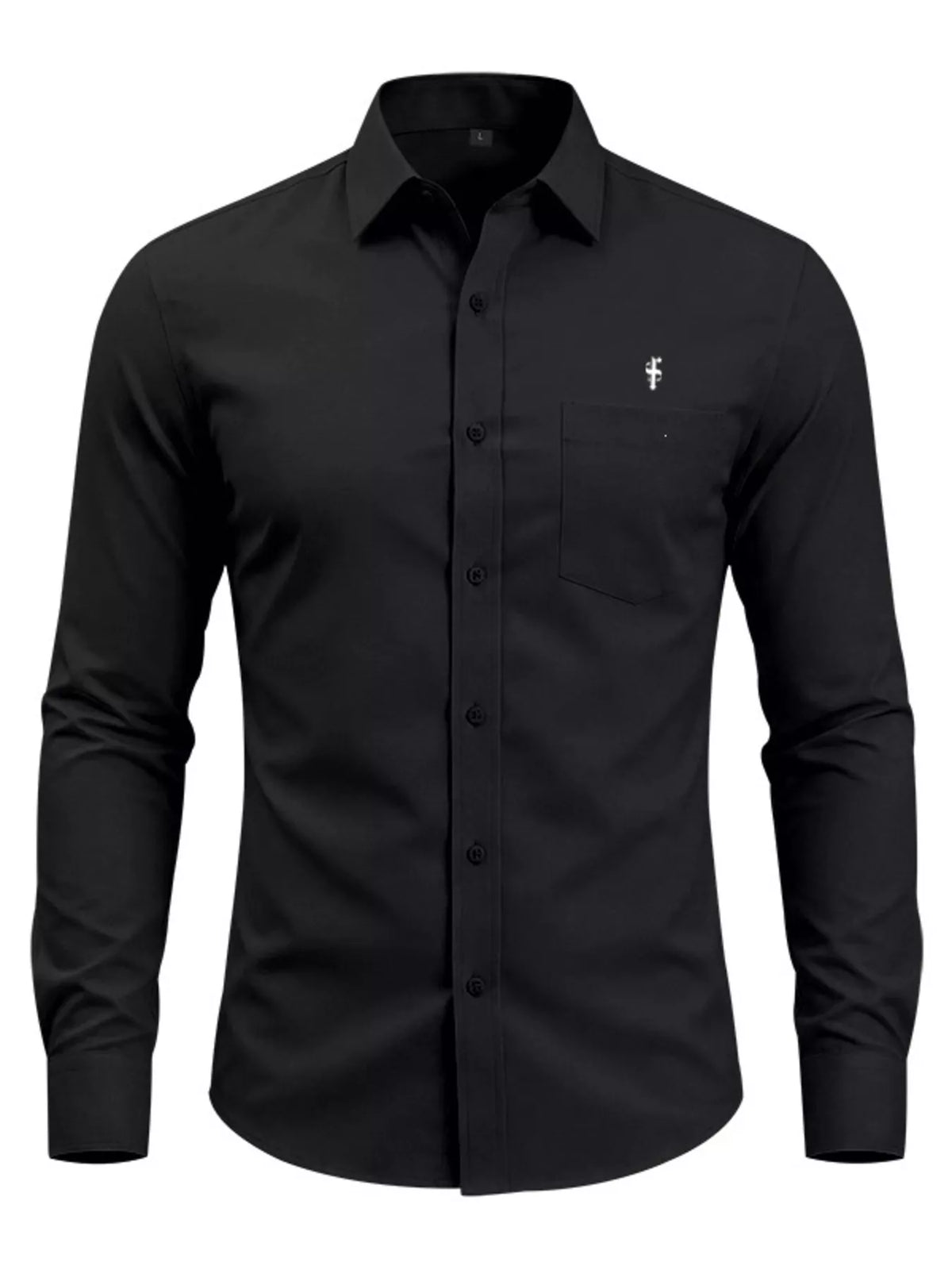 Men's slim fit button-up shirt by Plush Fashion Hub, full size plus size, in a stylish men's shirt design.