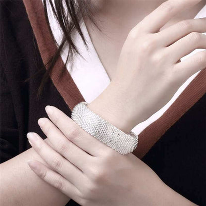 Women's silver mesh bracelet - Plush Fashions Shop 