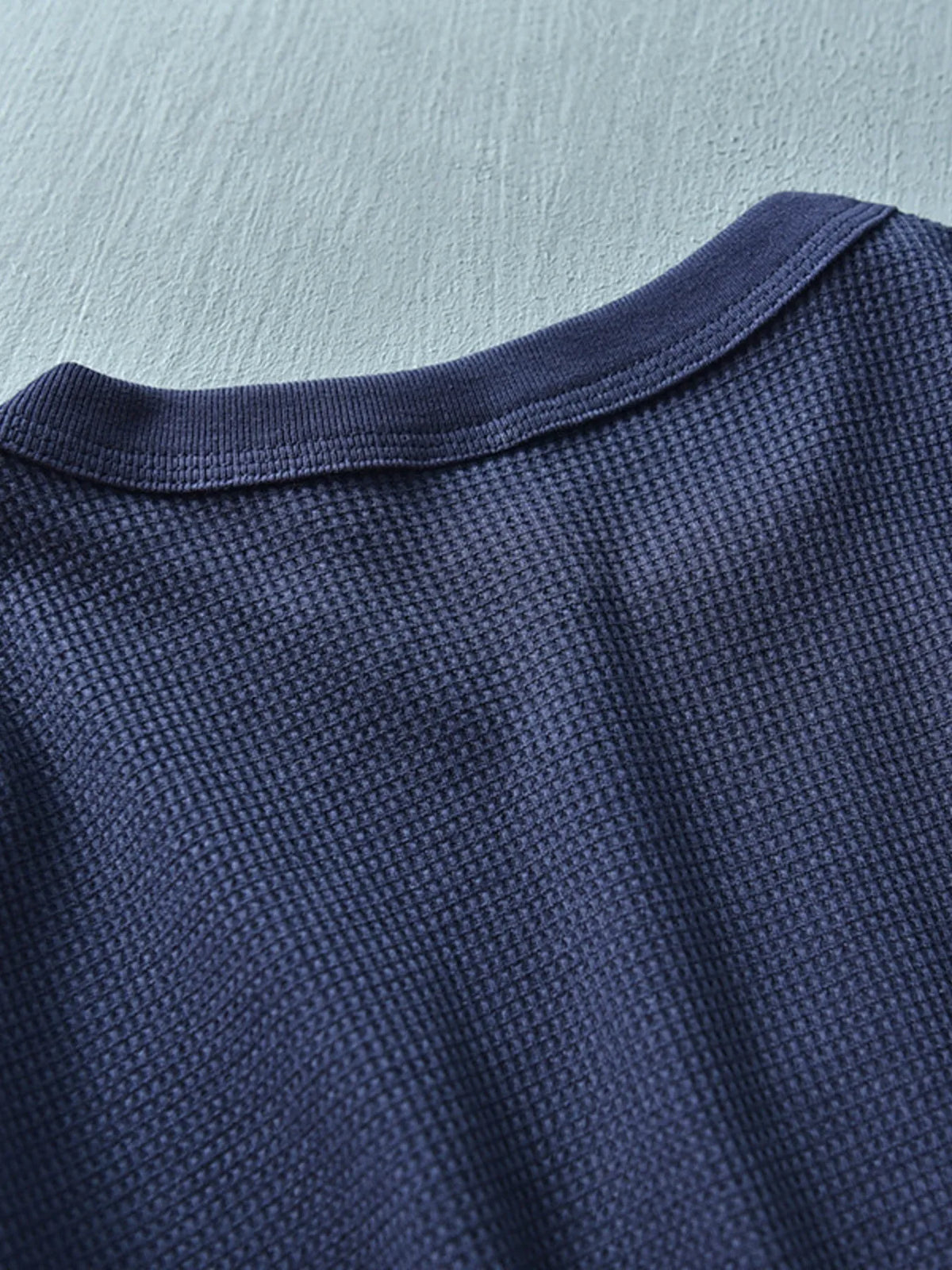 Men's plus size round neck long sleeve T-shirt by Trendsi, soft fabric, navy color, and comfortable fit.