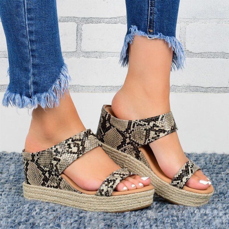 European and American wedge slippers for women featuring hemp rope design, casual flat sandals by LadyShow.Store.