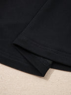 Women's sheer mesh patchwork cap sleeve T-shirt by Trendsi, featuring elegant layered design and stylish ring accents.