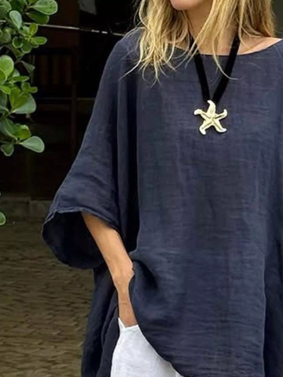 Plus size loose fit asymmetrical hem tunic top by Plush Fashion Hub, featuring a relaxed fit and stylish asymmetrical design.