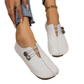 Modern Square-Toe Button Loafers