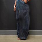Retro Distressed Reversed-Waist Denim Jeans