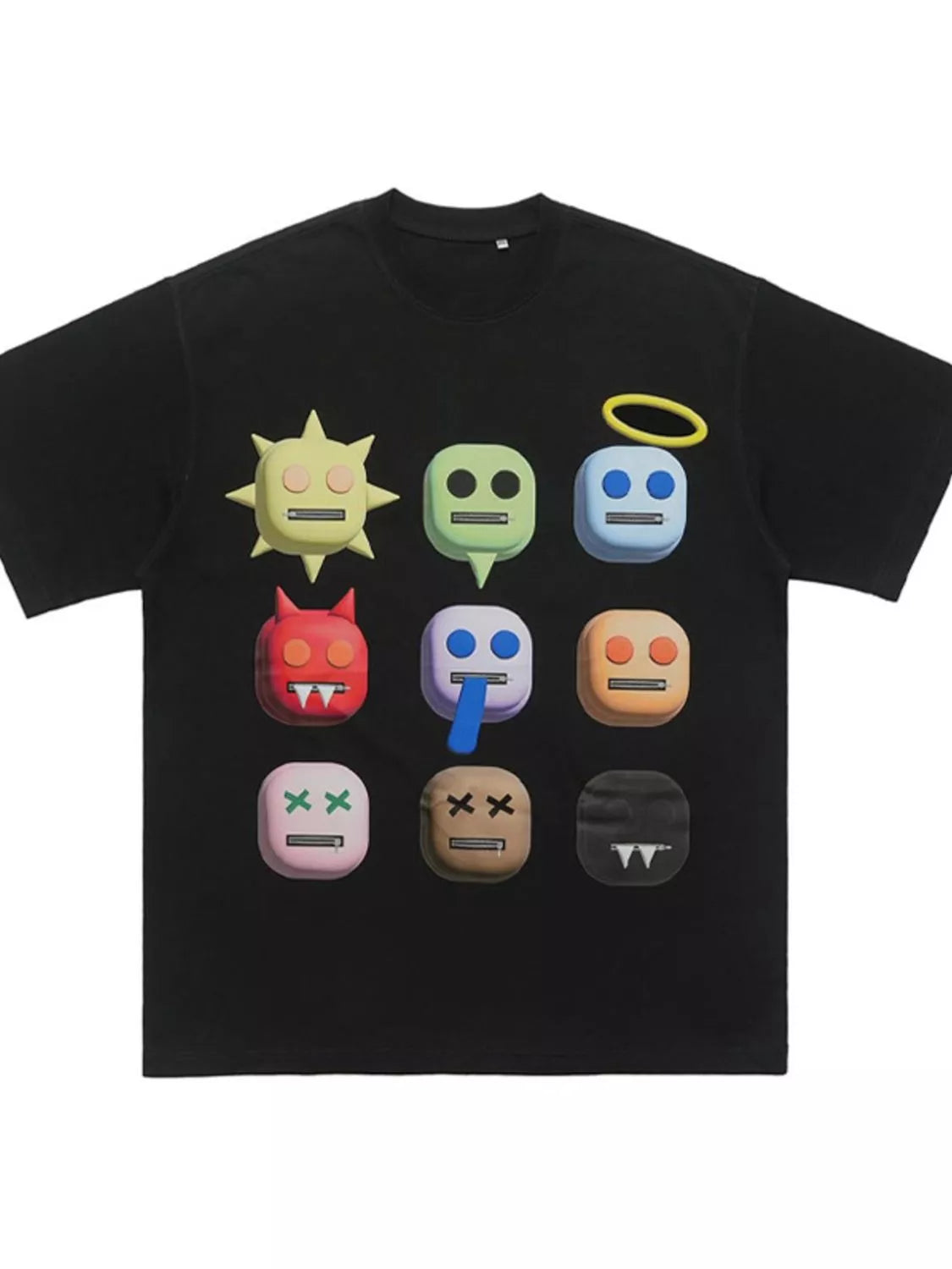 Men's graphic round neck short sleeve T-shirt by Trendsi featuring a stylish printed design on soft fabric.