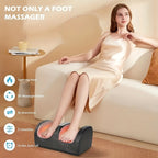 Trendy Attic Store01 Nuvrek foot massager for circulation, relaxation, and heat therapy, showing the device on a user's feet.