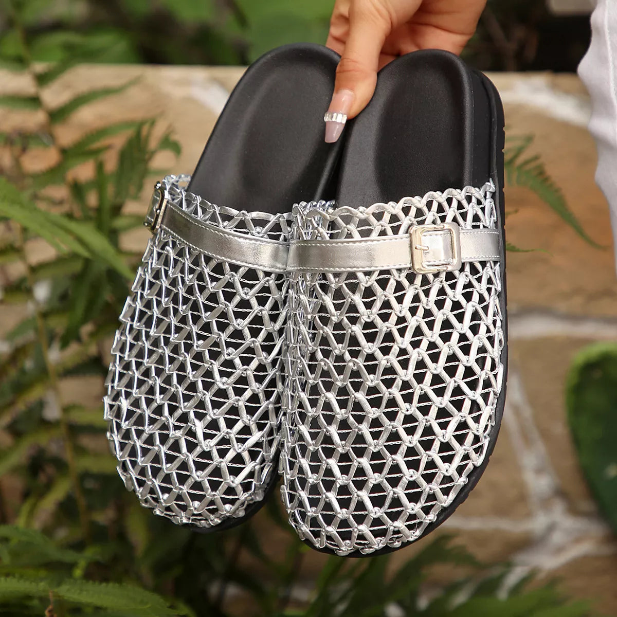 Plush Fashion Hub round toe buckle sandals featuring a stylish design with adjustable straps and a comfortable sole.