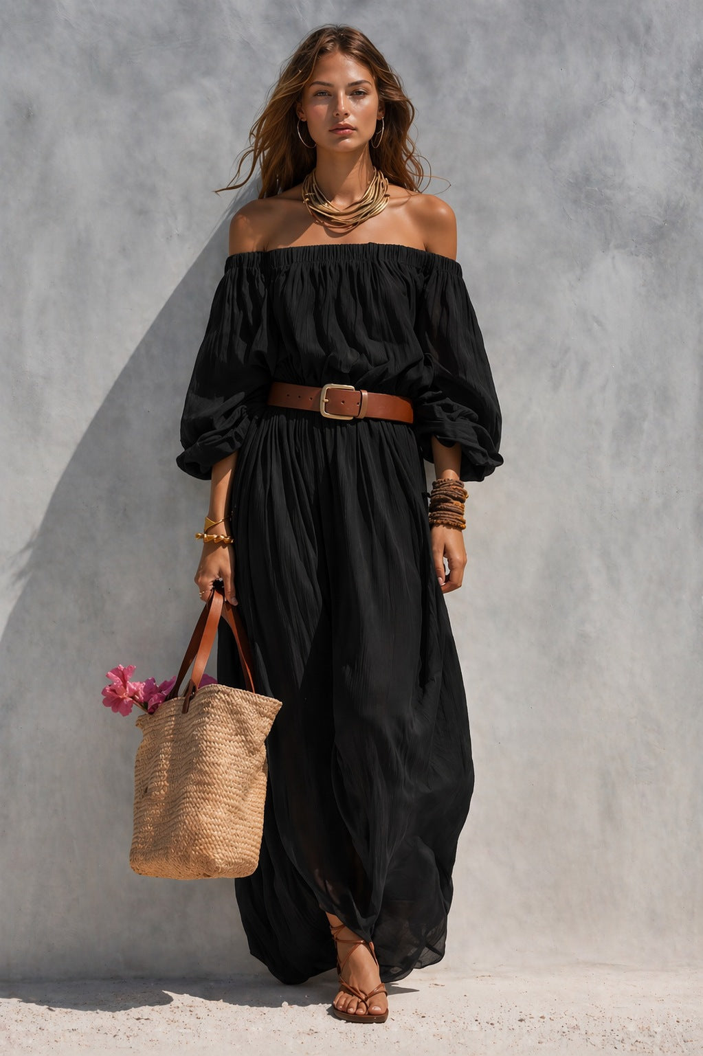 Women's boat-neck sleeveless cotton-linen maxi dress by Plush Fashion Hub, light and airy summer dress with relaxed fit and natural fabric.
