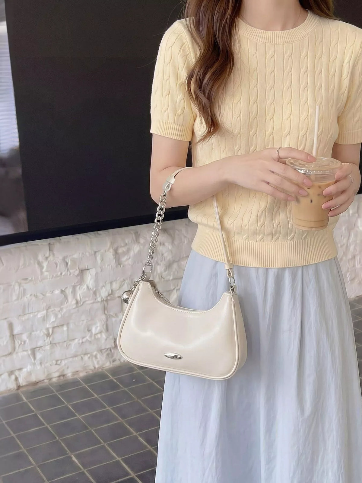 Trendsi PU leather shoulder handbag with adjustable strap and sleek design, featuring a spacious interior and stylish finish.