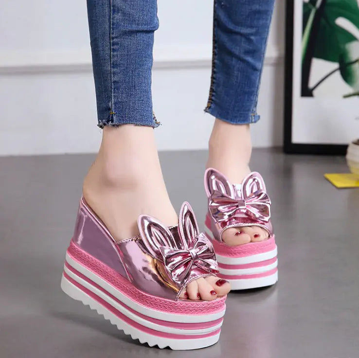 Women's waterproof wedge high heel platform sandals by Trendy Attic Store01, featuring a stylish open-toe design and ankle straps.