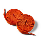 Coral orange elastic shoelace by Bread with flexible, stretchable design for sneakers or casual shoes.