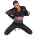 FitiqueFit 2-piece seamless zip-up yoga set for women, featuring comfortable activewear with a fitted top and matching leggings.