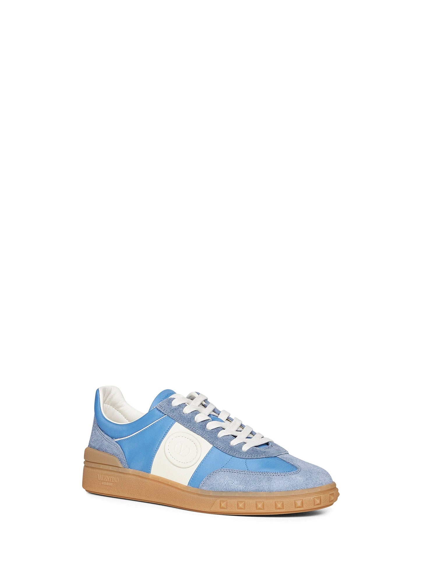 Valentino Garavani Men Light Blue Suede And Nylon Upvillage Sneakers Luosophy