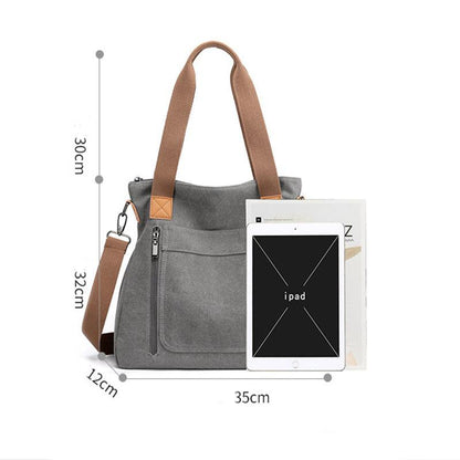 Women Large-capacity Canvas Casual Shoulder BagsBe stylish and organized with our Women's Large-capacity Canvas Casual Shoulder Bags. Made with soft canvas fabric, this bag is perfect for business or casual outingHandbagsPlush Fashions ShopPlush Fashion Shop