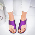 European and American flat toe casual women's beach sandals by LadyShow.Store, featuring open-toe design and comfortable slip-on style.