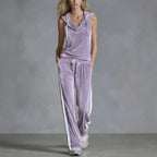 Velvet Hooded Two-Piece Lounge Set