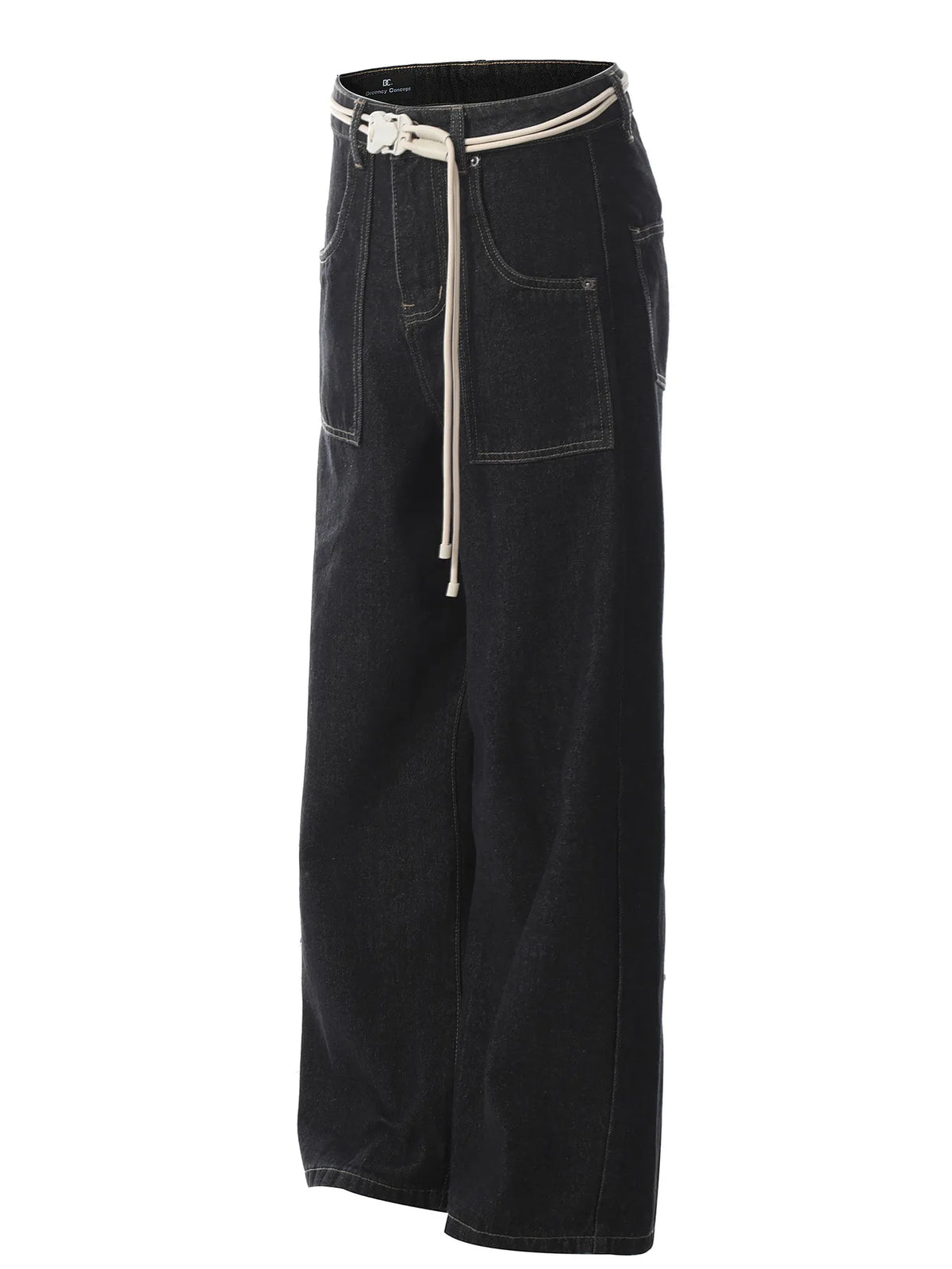 Men's high-waisted wide-leg jeans by Plush Fashion Hub, showcasing classic denim with a relaxed fit and stylish silhouette.