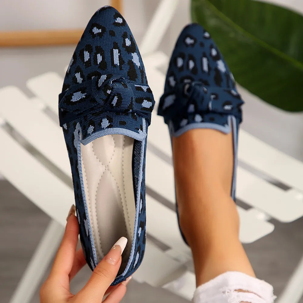 Mesh point toe flat slip-on shoes by Trendsi featuring a breathable mesh upper and sleek, comfortable flat design.