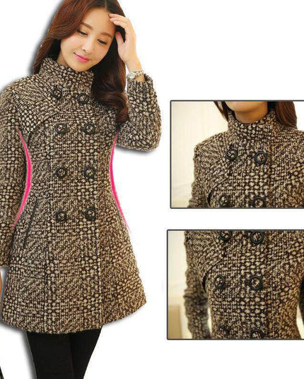 Fashion Thick Plaid woolen coat women's clothing - Plush Fashion Shop #