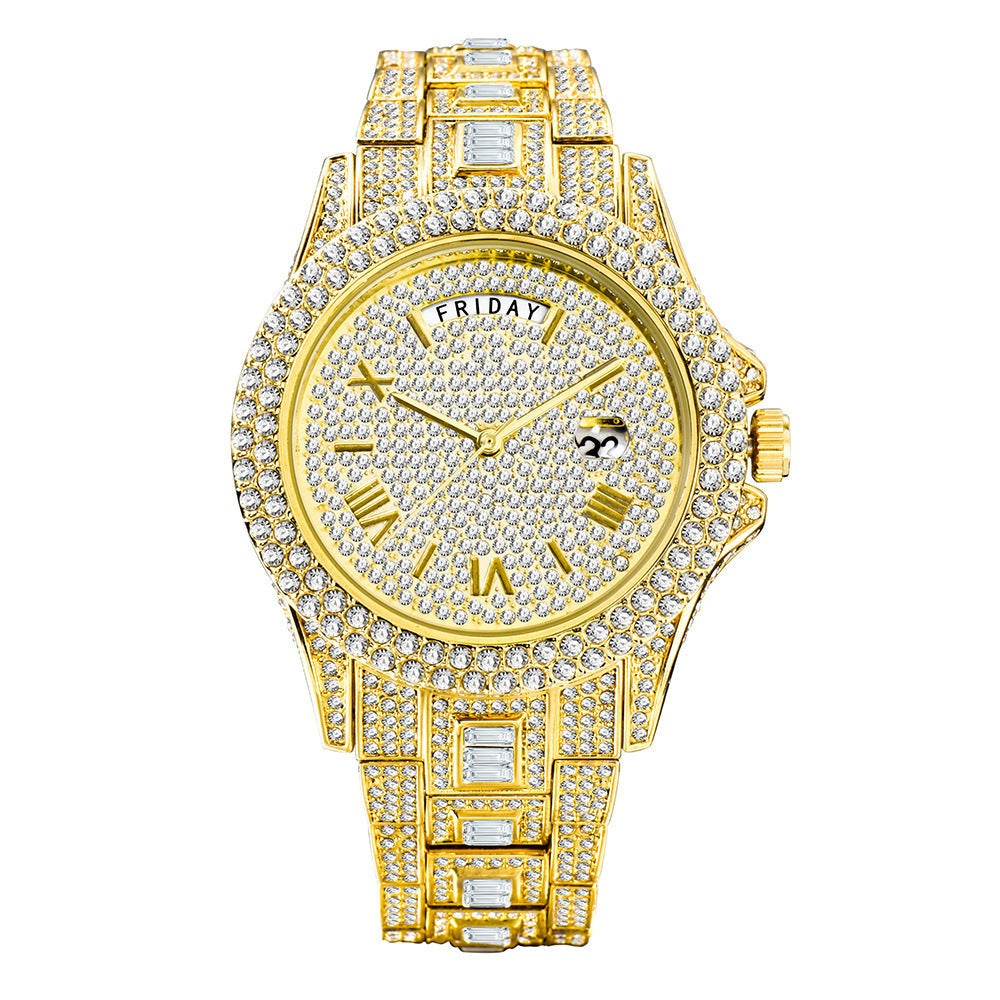 Outside The Watch Fashionable High-end Double Calendar Business Full DElevate your style with the Outside The Watch Fashionable High-end Double Calendar Business Full Diamond Quartz. Make a statement with this vintage-meets-modern timeWatchPlush Fashions ShopPlush Fashion Shop