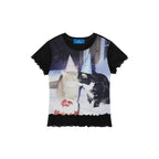 Women's Casual Short Sleeve Birthday Cat Graphic T-Shirt