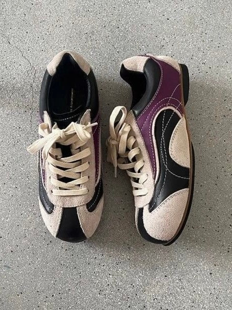 Vintage Platform Lace-up Cuban Sneakers Shoes Plush Fashion Hub