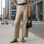 Plus size high waisted slimming solid color suit pants by FitiqueFit, casualwear with a tailored fit and comfortable waistband.