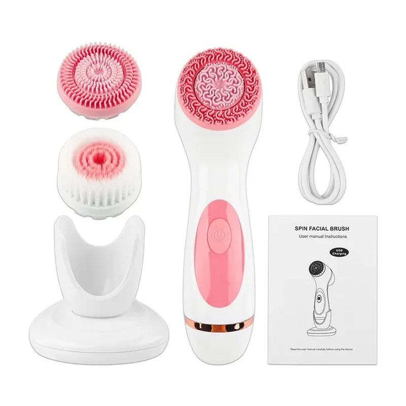 Professional title: "Advanced Ultrasonic Facial Cleansing Brush with MExperience the ultimate deep cleanse and facial massage with our Advanced Ultrasonic Facial Cleansing Brush. Featuring 3-in-1 Functionality, this versatile tool remoFacial cleanserPlush Fashions ShopPlush Fashion Shop