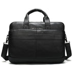 Men's Pi-Mart briefcase handbag, professional leather briefcase with sturdy handles and multiple compartments, suitable for work.