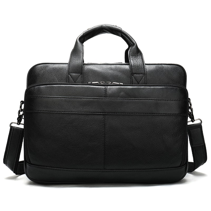 Men's Pi-Mart briefcase handbag, professional leather briefcase with sturdy handles and multiple compartments, suitable for work.