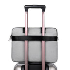 Pi-Mart men's laptop briefcase with shockproof PU leather, stylish handbag and professional business bag for carrying laptops.